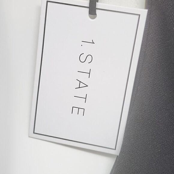 1.State Womens Sz XS Long Sleeve Cross Halter Neck Cold Shoulder Top - Picture 3 of 5